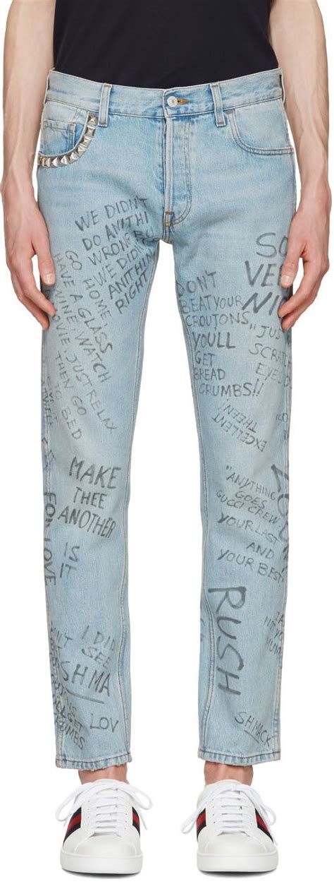 gucci scribbled writing print punk pants replica|Gucci Scribbled Writing Print Punk Pant In Blue .